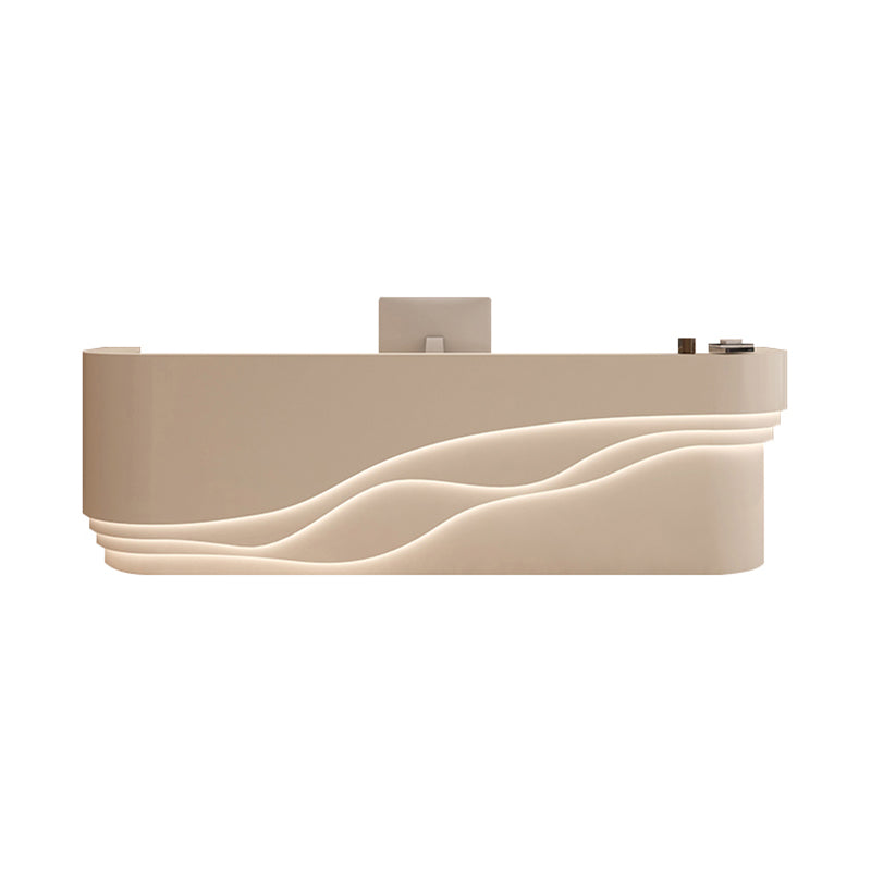 Wavy Straight Front Desk with 6 Drawers and 4 Cabinets for Yoga Studio and Clothing Store JDT-10146