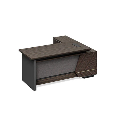 Luxury Walnut Color Executive Desk with Dial Lock Desk with Side Cabinet Customizable LBZ-1090