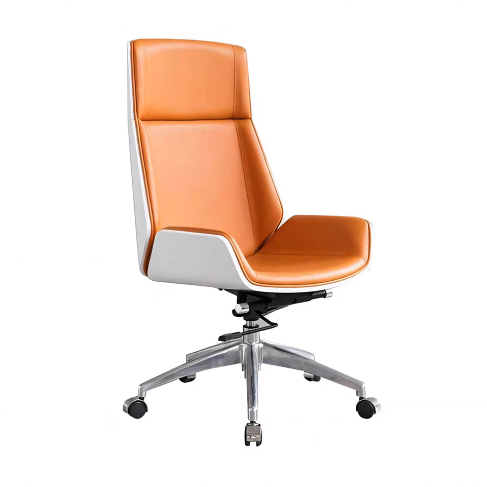 Sleek White Executive Desk With Oddly Shaped Modern and Stylish Office Table LBZ-042