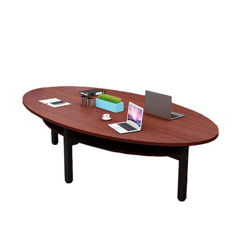 Simplified Oval Conference Table Made of Melamine Coated Board with Non-Slip Processing and Under Desk Cable Management HYZ-10112