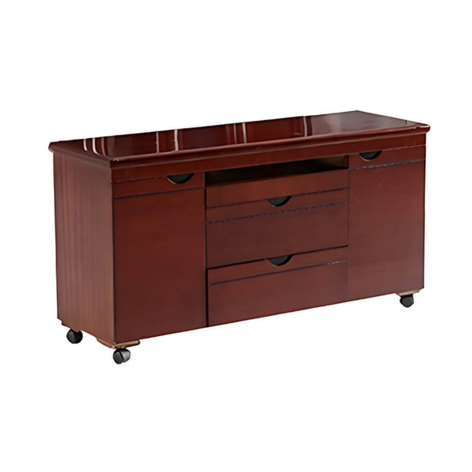 Modern Executive Desk 16-126 in Wide with Curved, Solid Wood & Round for Home Office