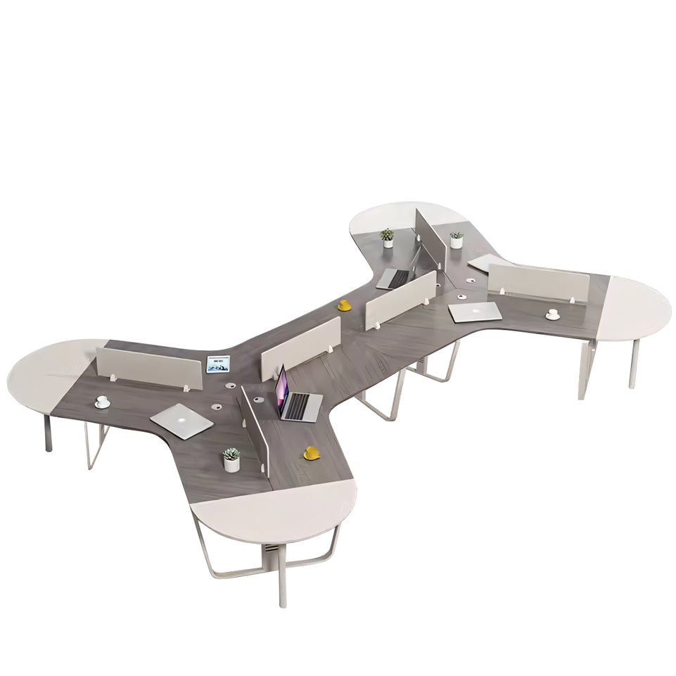 Sculpted Staff Desk Minimalist Modern Office Computer Desk Screen Card Seat Twin Staff Desk YGZ-1017