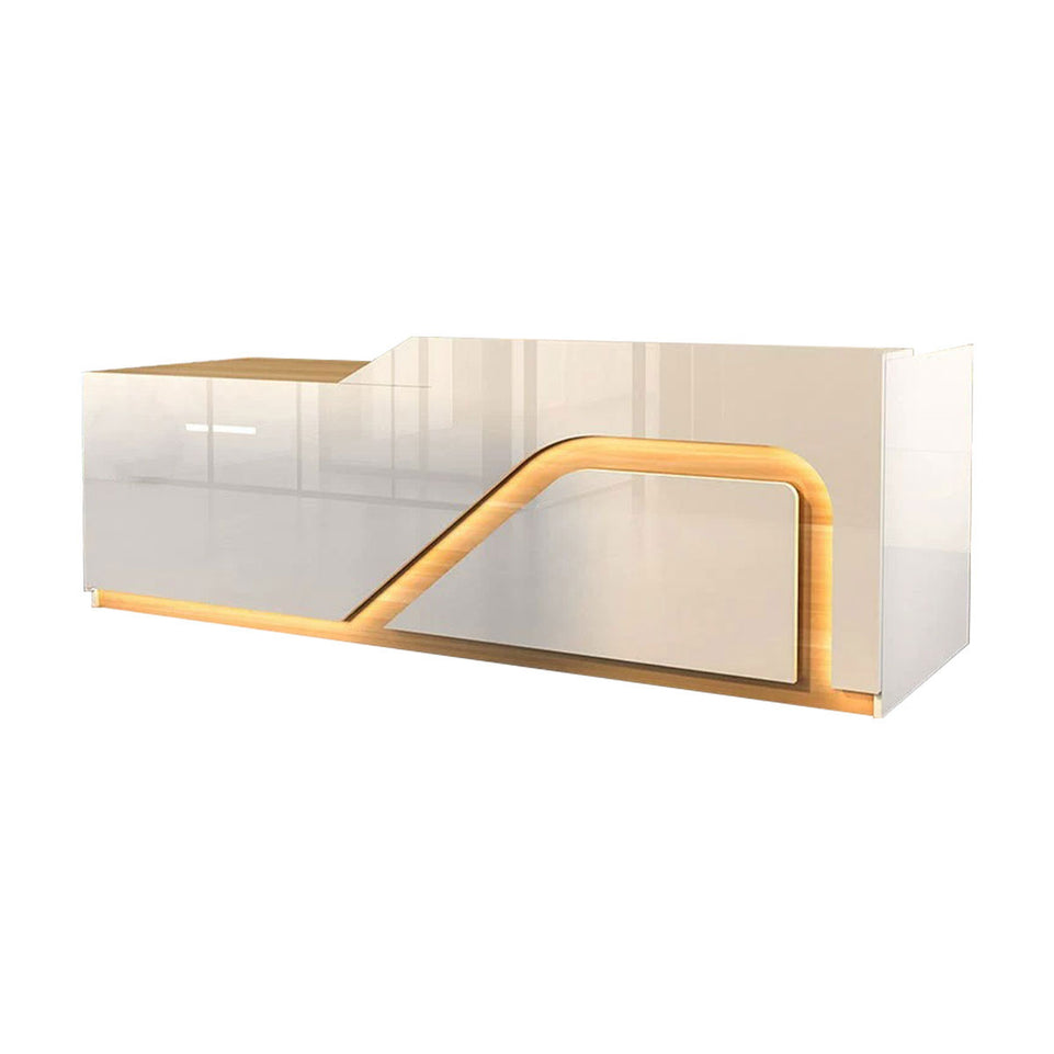 Lacquer Reception Desk with LED Lights and Lockable Drawer for Retail Stores JDT-1051