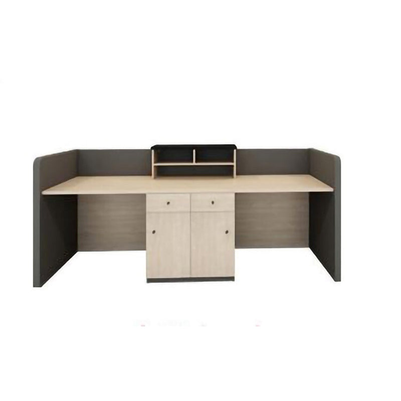 Rectangular Front Desk with Wiring Holes and Cabinet for Office and Salon JDT-1099