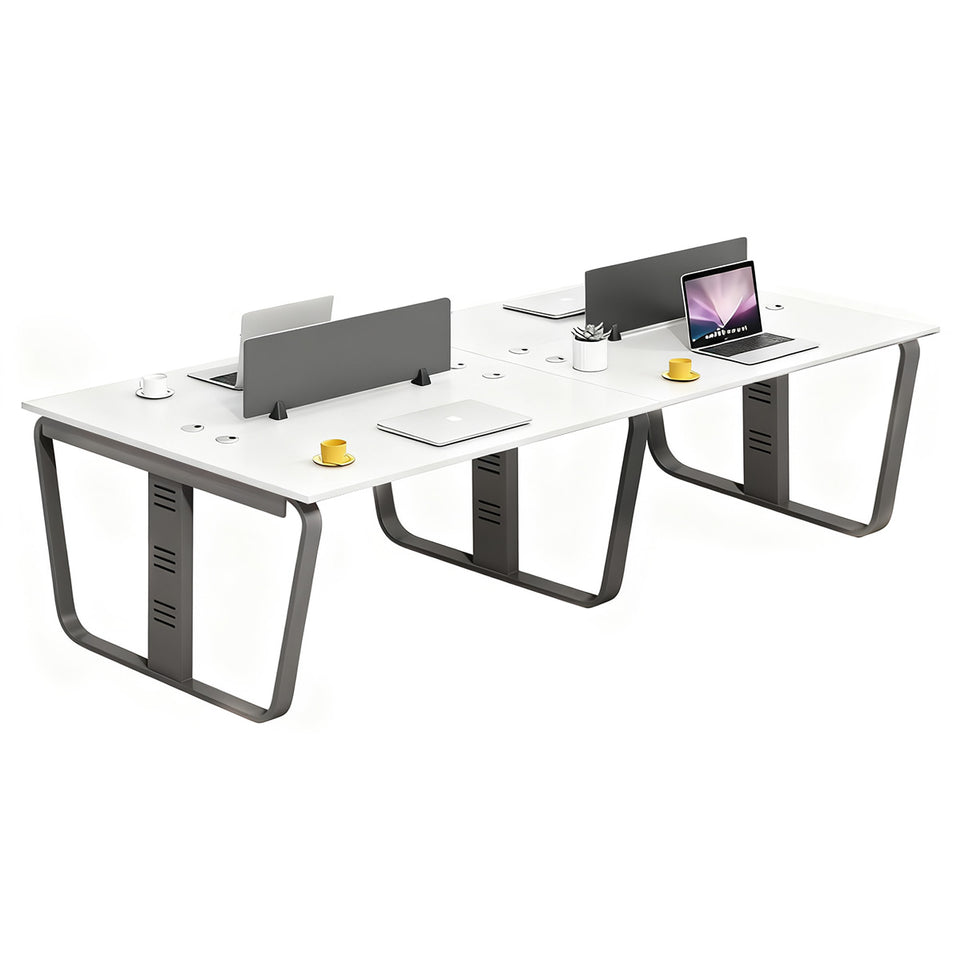 Sculpted Staff Desk Minimalist Modern Office Computer Desk Screen Card Seat Twin Staff Desk YGZ-1017