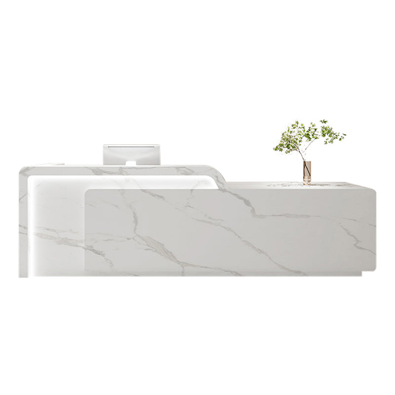 Minimalist Front Desk with LED Lights and Lockable Drawers for Salon JDT-10130