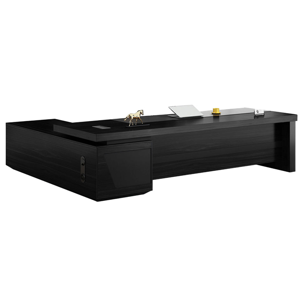 Modern L-Shaped Executive Desk with Drawers and Cabinet LBZ-2091
