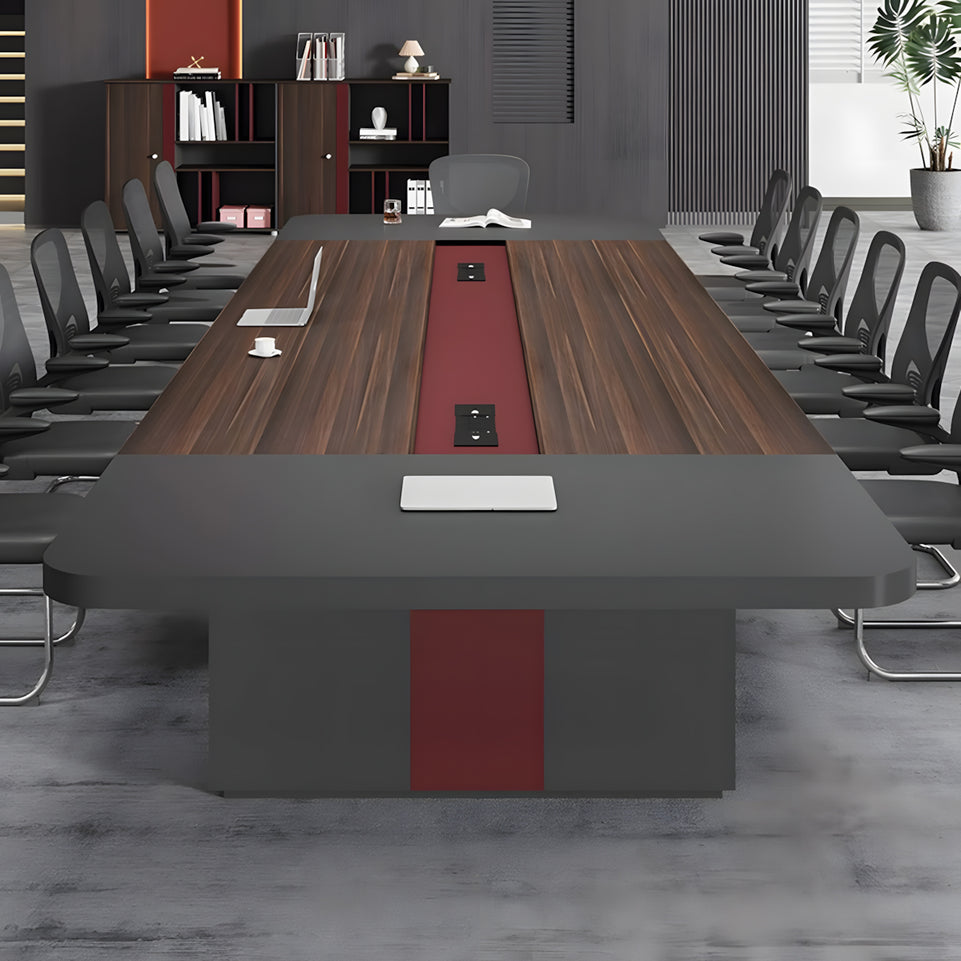 Office Desk Premium Rectangular Conference Meeting Table for Office with Wiring Holes Sturdy Sealed Edge HYZ-1030
