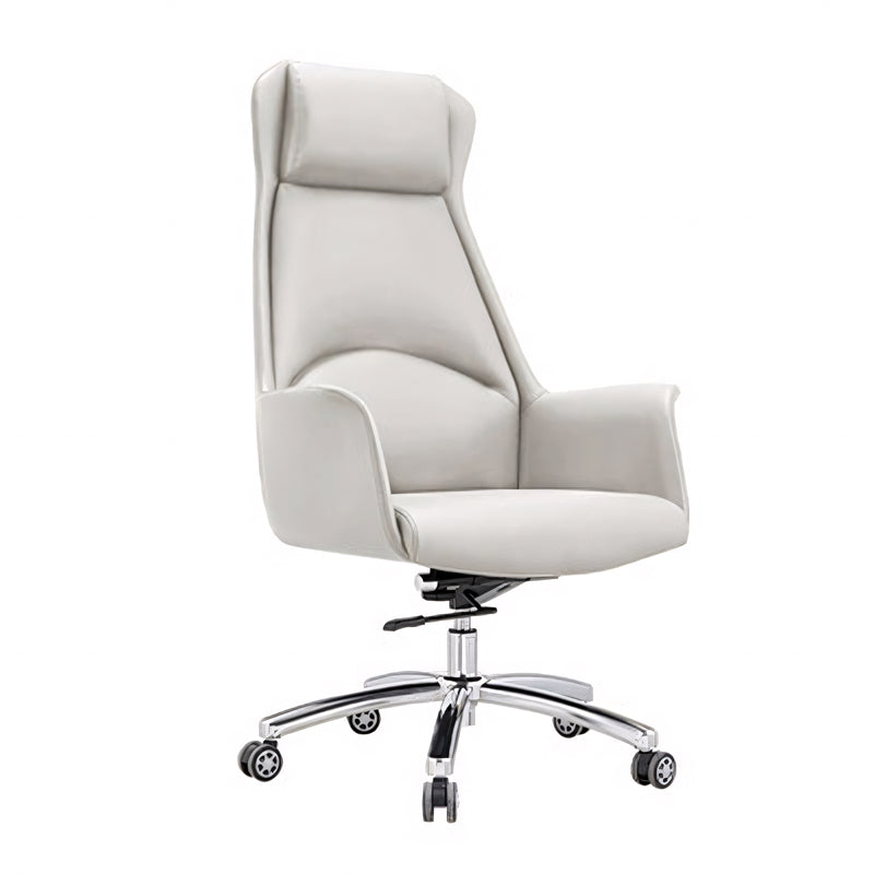 Modern Ergonomic Black Leather Office Chair with Wheels Adjustable Height and Recline LBY-K015