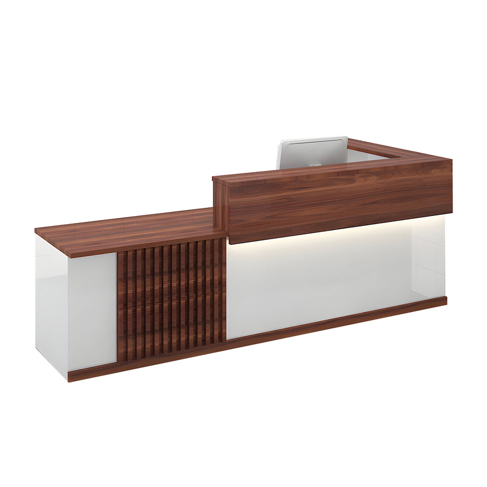 Sleek Modern Reception Desk with Dual-Layer Surface for Restaurants, Hotels, and Commercial Spaces JDT-2327