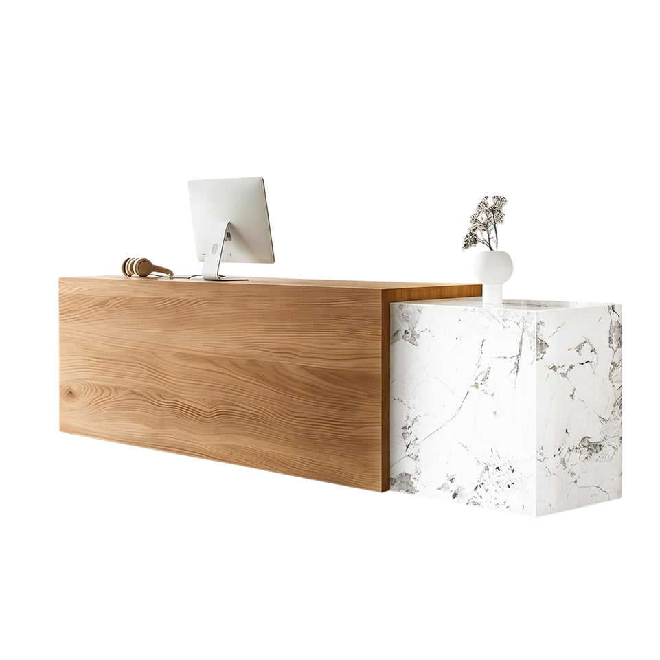 Modern Stylish Dual-tone Reception Desk with Ample Storage for Offices & Retail Spaces JDT-2357