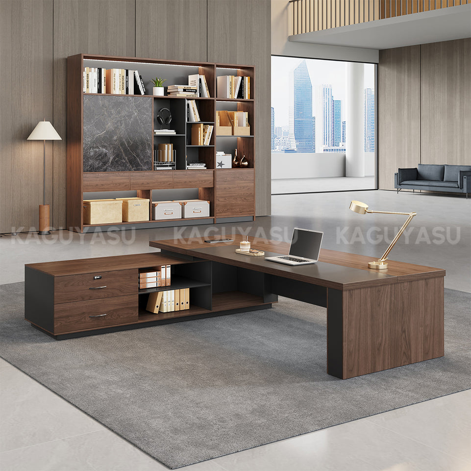 Modern High-End Executive Desk with Thick Desktop and Spacious Under-Desk Clearance LBZ-2143N(In Stock)