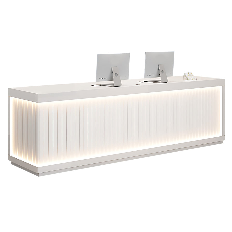 Salon Reception Desk 47-157 in Wide with LED Lighting & Lockable for Salon