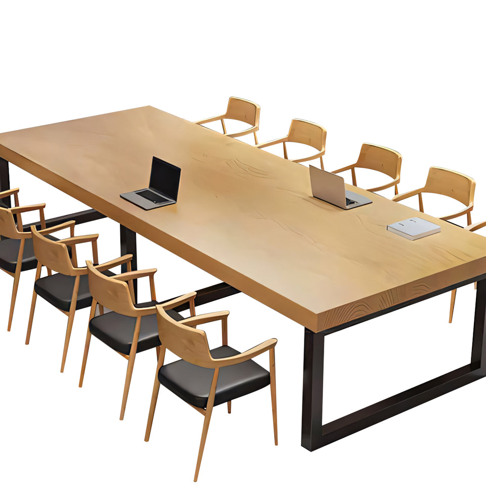 Executive Elegance Custom Made Solid Wood Conference Table With Reinforced Steel Legs For Office, Training, And Meeting Rooms HYZ-107