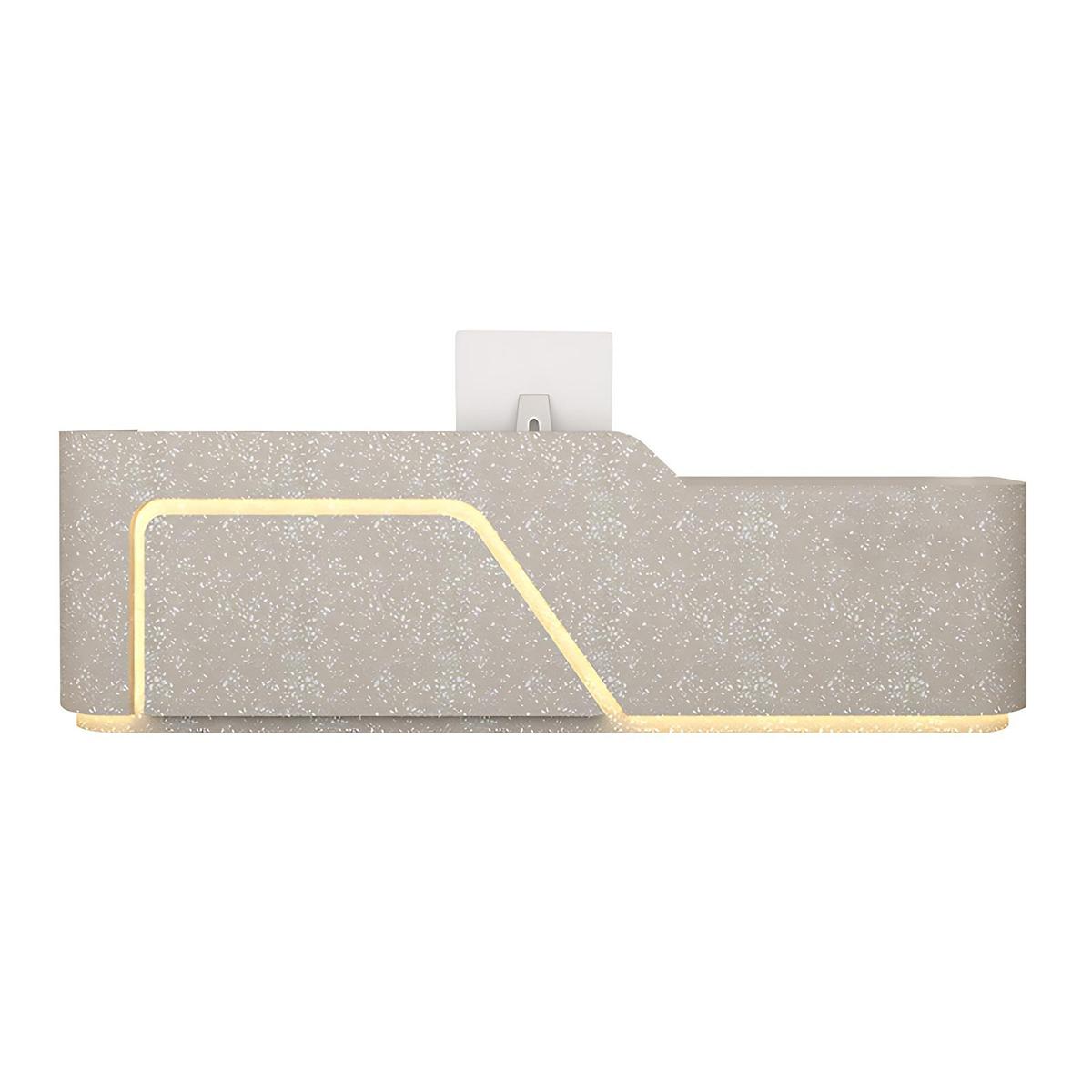 Corner Arc-Edge Straight Minimalist Reception Desk With Keyboard Tray, Cabinets, And Drawers For Hotels JDT-1074