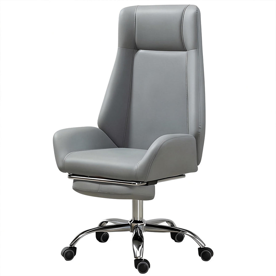 Ergonomic Leather Office Chair Stylish Brown Leather Mid-Back Design BGY-1050