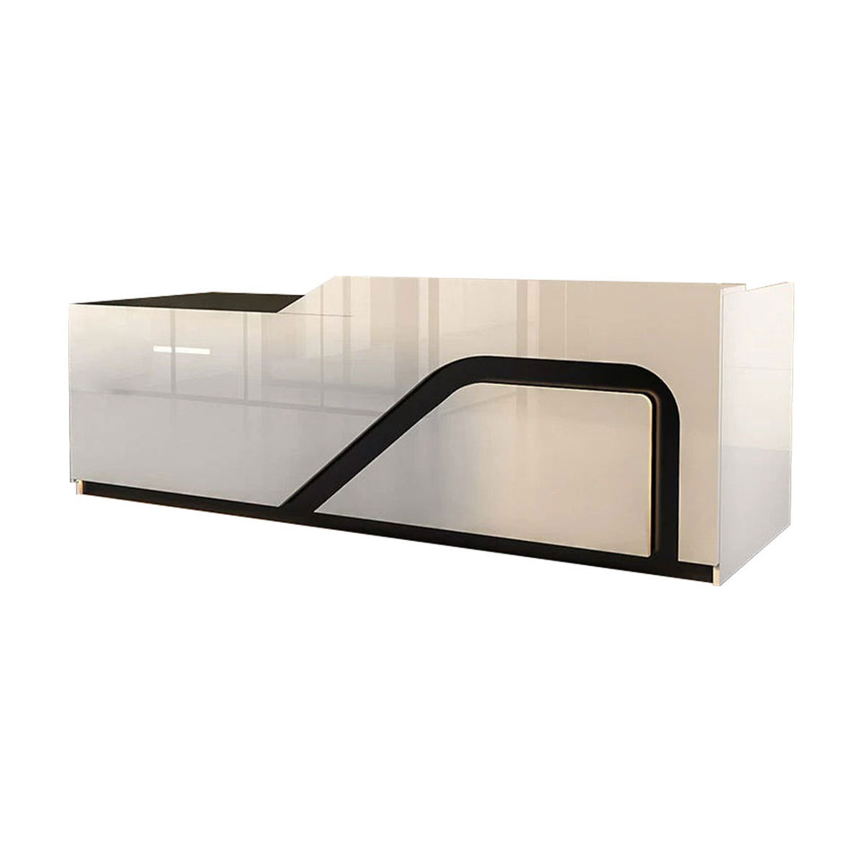 Lacquer Reception Desk with LED Lights and Lockable Drawer for Retail Stores JDT-1051