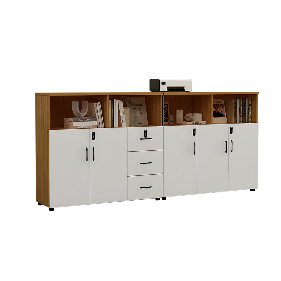 Stylish Lockable Wooden File Cabinet with Multi-Compartment Storage for Workspace CWG-2164