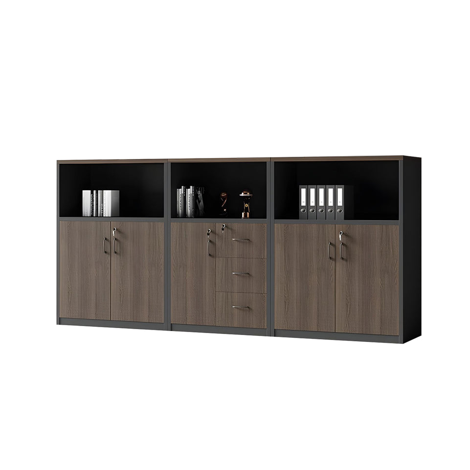 Stylish Multifunctional Office Storage Cabinet with Lockable Drawers for Workspace Organization, Printer Station, and Document Filing CWG-2167