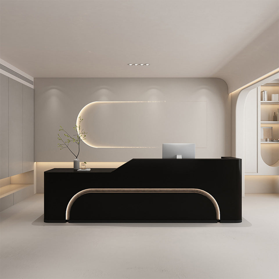 Stylish Reception Desk for Beauty Salons Clothing Store Featuring a Sleek Curved Design JDT-1037