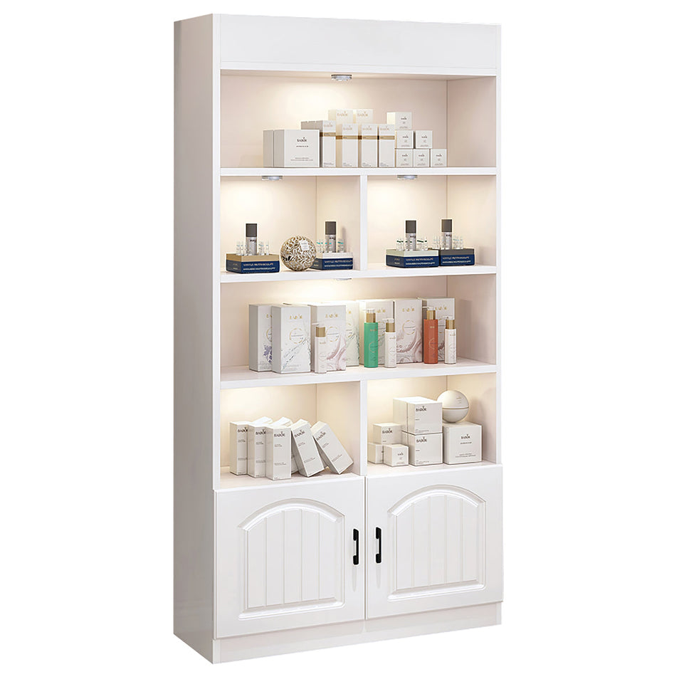 Modern White Beauty Salon Display Cabinet with LED Lights CWG-2031