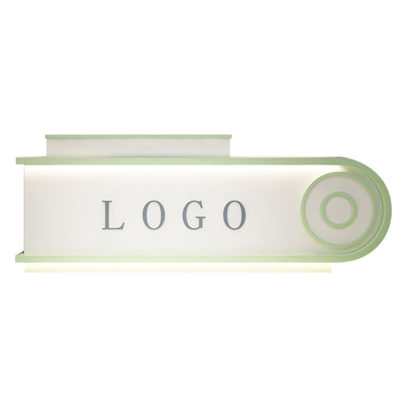 Small Arched Straight Front Desk with Custom Logo and Lockable Drawers for Supermarkets JDT-10156