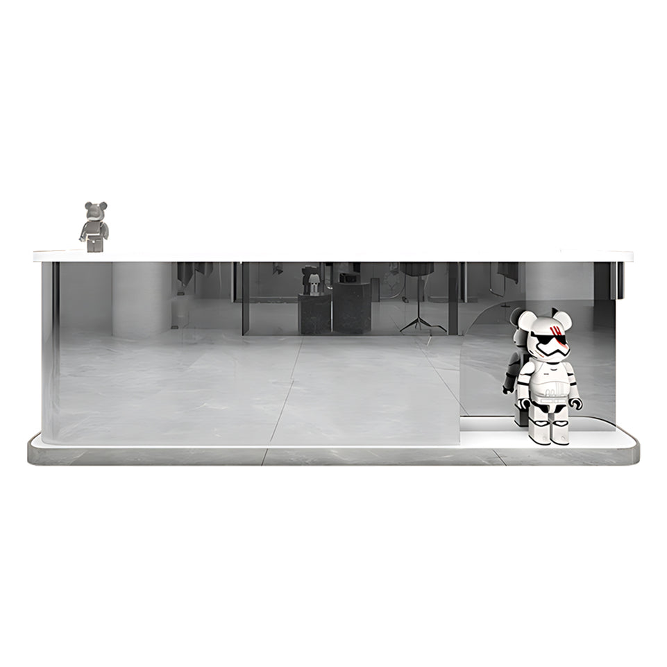 Corner Display Reception Counter with Ample Storage Space for Company JDT-064