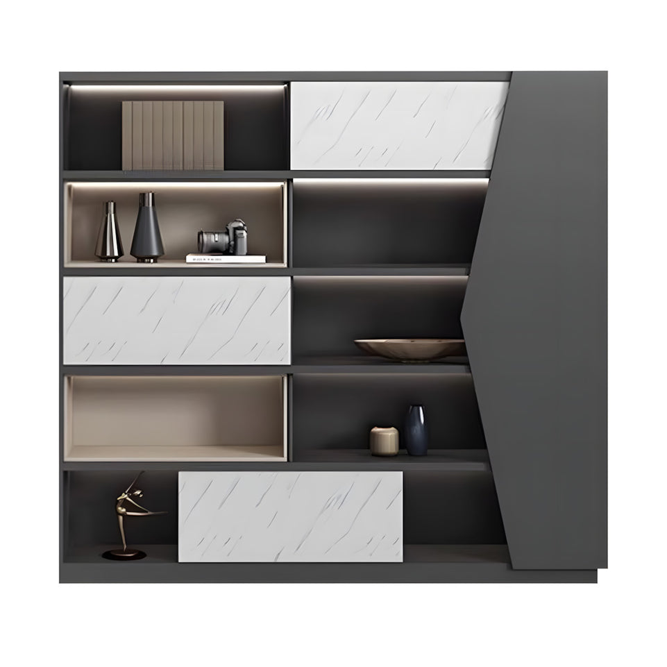 Large Open Storage Wooden Office File Cabinet with Multi-layer Design LBG-K039