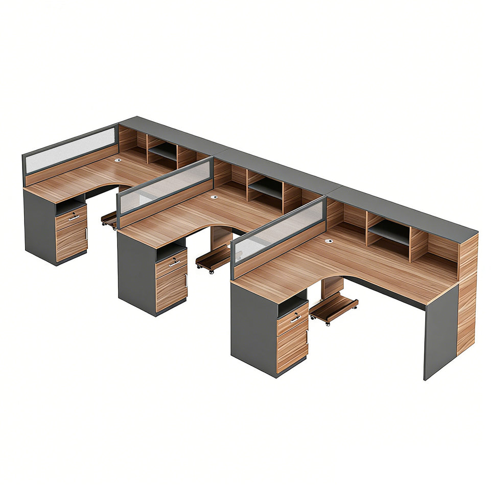 Office Workstation Desk 55-220 in Wide with Privacy Panel for Home Office