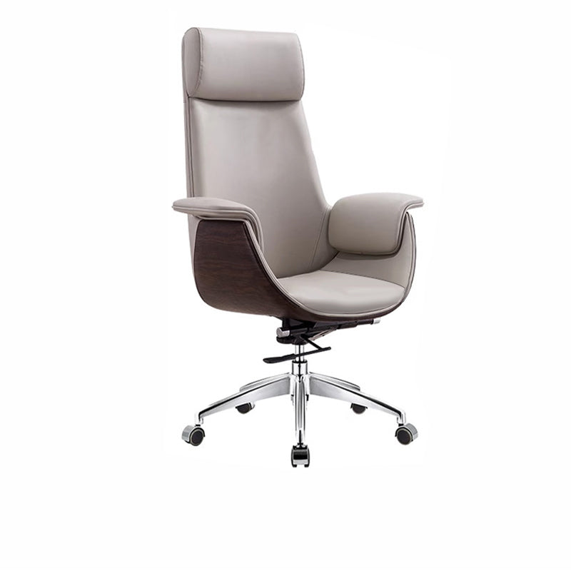 Modern Minimalist Executive Desk with Storage Shelves and Steel Legs of Enamel-coated Panel LBZ-10199