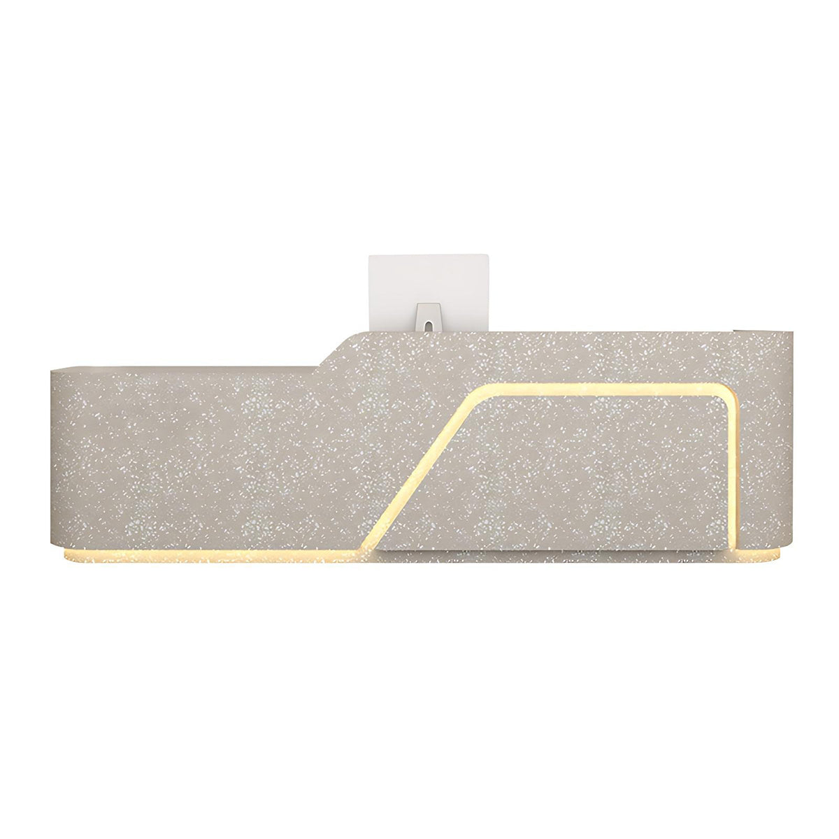 Corner Arc-Edge Straight Minimalist Reception Desk With Keyboard Tray, Cabinets, And Drawers For Hotels JDT-1074