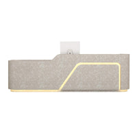 Corner Arc-Edge Straight Minimalist Reception Desk With Keyboard Tray, Cabinets, And Drawers For Hotels JDT-1074