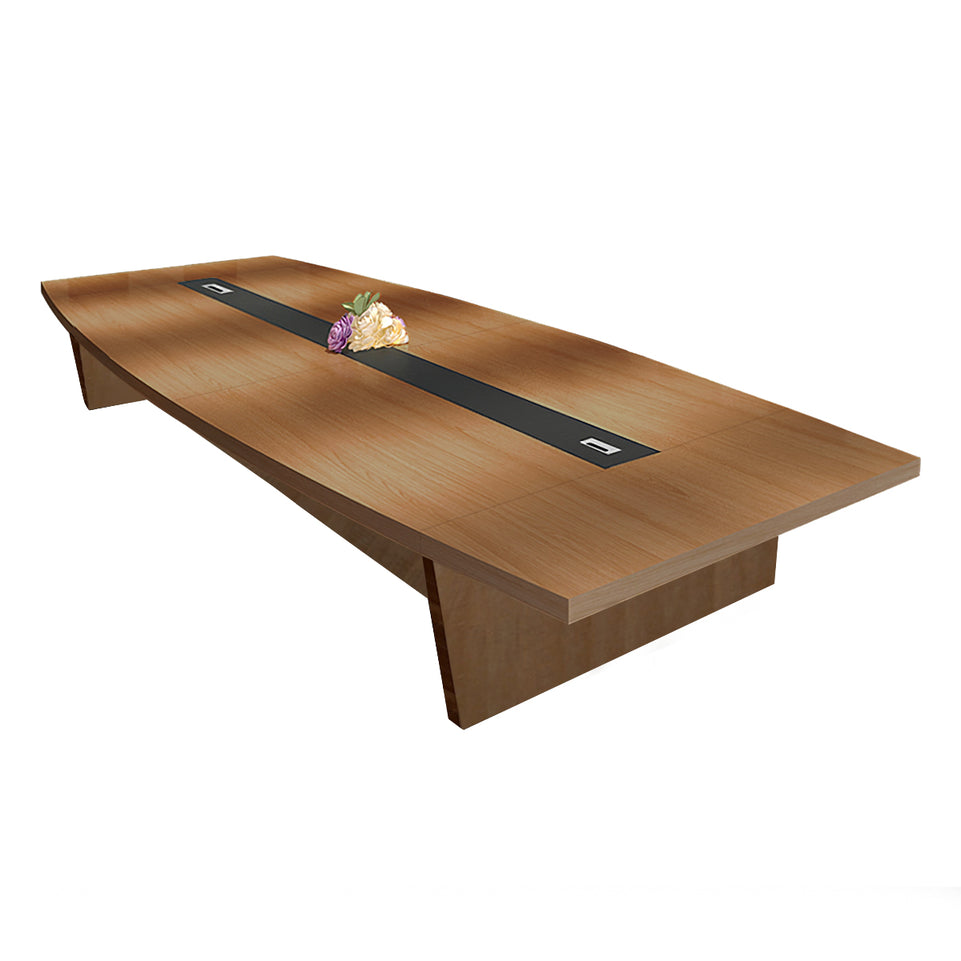 Modern Boat-Shaped Conference Table with Cable Management Ports HYZ-2034