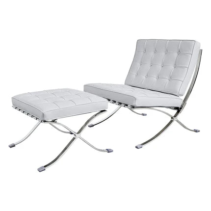 Modern Foldable Leather Accent Chair with X-Shaped Stainless Steel Frame BS801(In Stock)