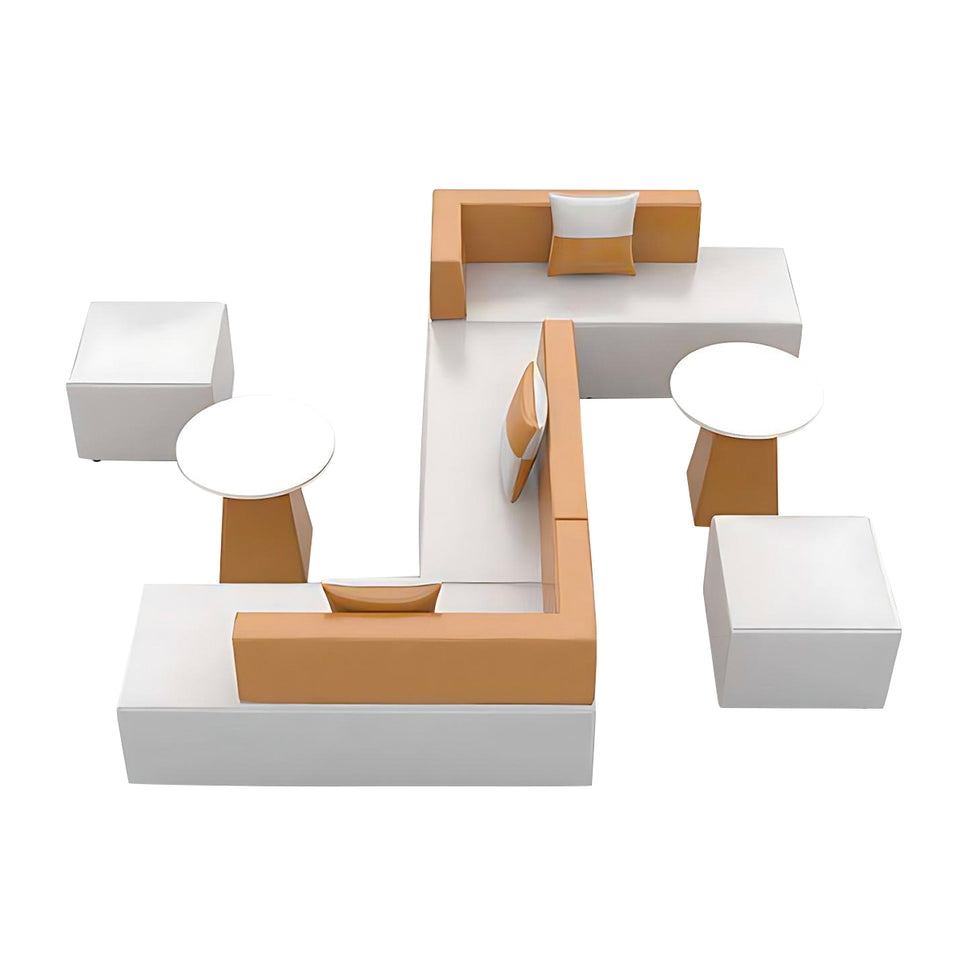 Premium Modular Leather Corner Sofa with High-Resilience Cushions for Office Lounges, Reception, and Meeting Areas JDZH-2080