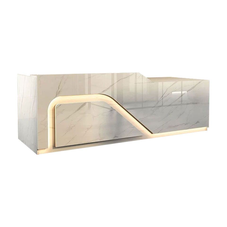 Lacquer Reception Desk with LED Lights and Lockable Drawer for Retail Stores JDT-1051