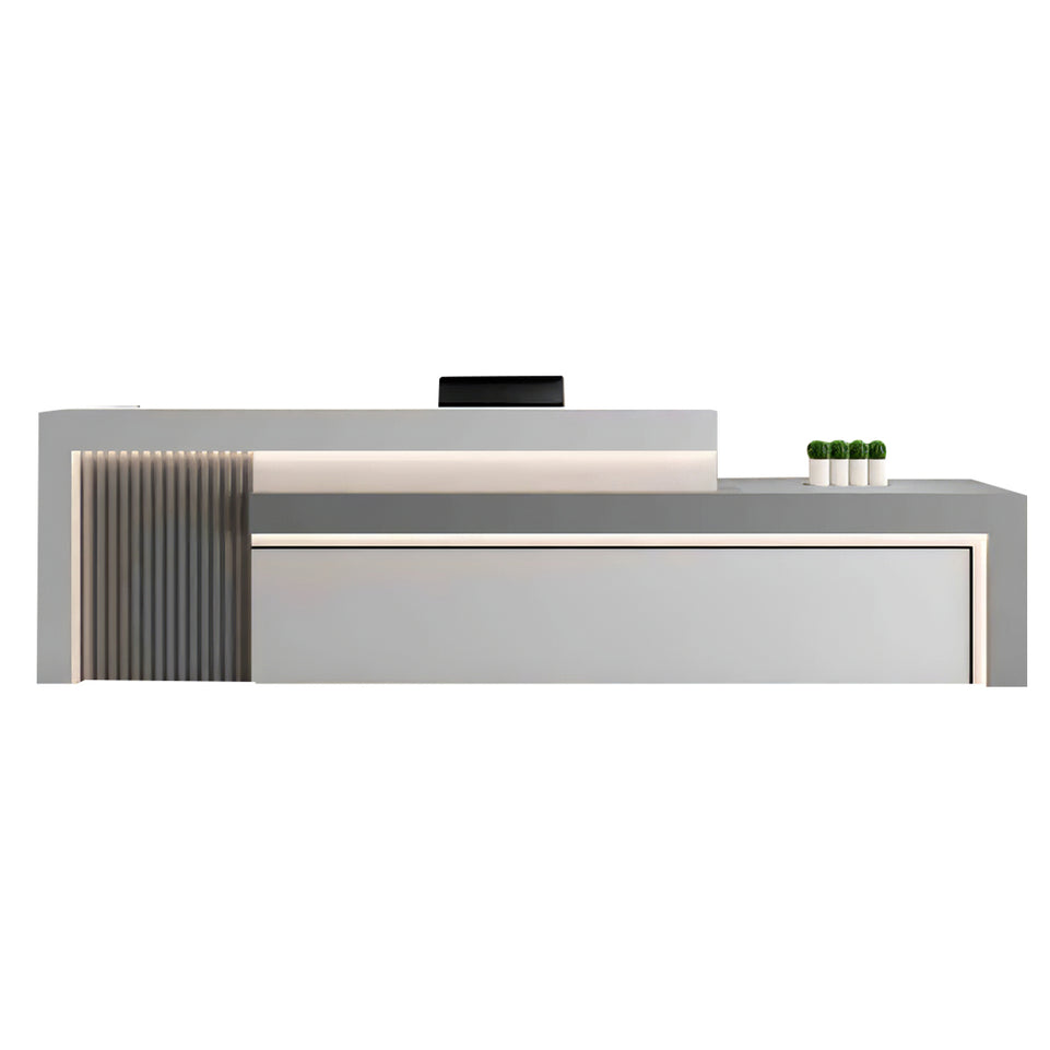 Salon Reception Desk 63-134 in Wide with LED Lighting & Transaction Counter for Salon