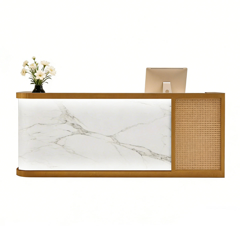 Modern Eco-Friendly Reception Desk with LED Lighting for Salons, Stores & Hotels JDT-2328
