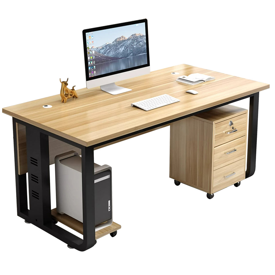 Office desk simple modern computer Boss Desk With Chest Of Drawers LBZ-10142