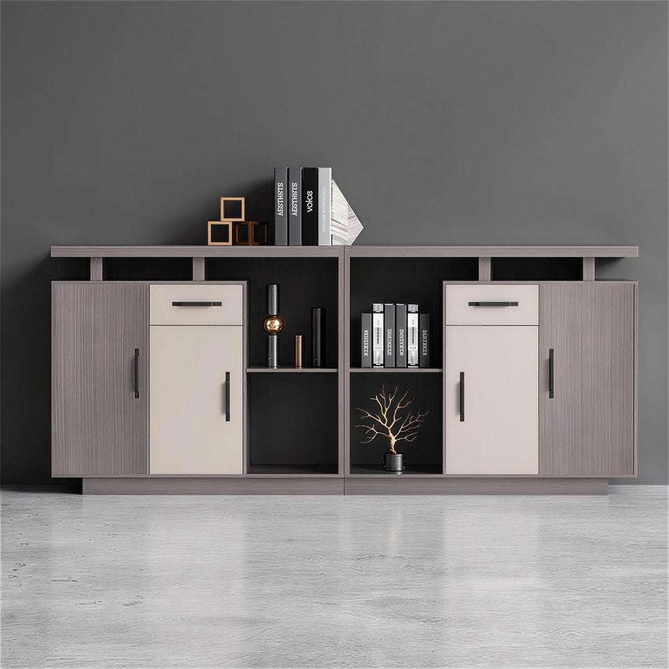 Elegant Eco-friendly Storage Cabinet with Thickened Top and Open & Closed Compartments for Offices & Tea Rooms CWG-2204