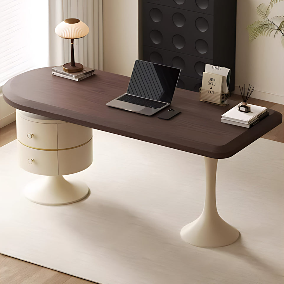 Premium Executive Desk with Ergonomic Rounded Edges, Floating Desktop, and Tapered Support for Modern Home and Office Use LBZ-2310