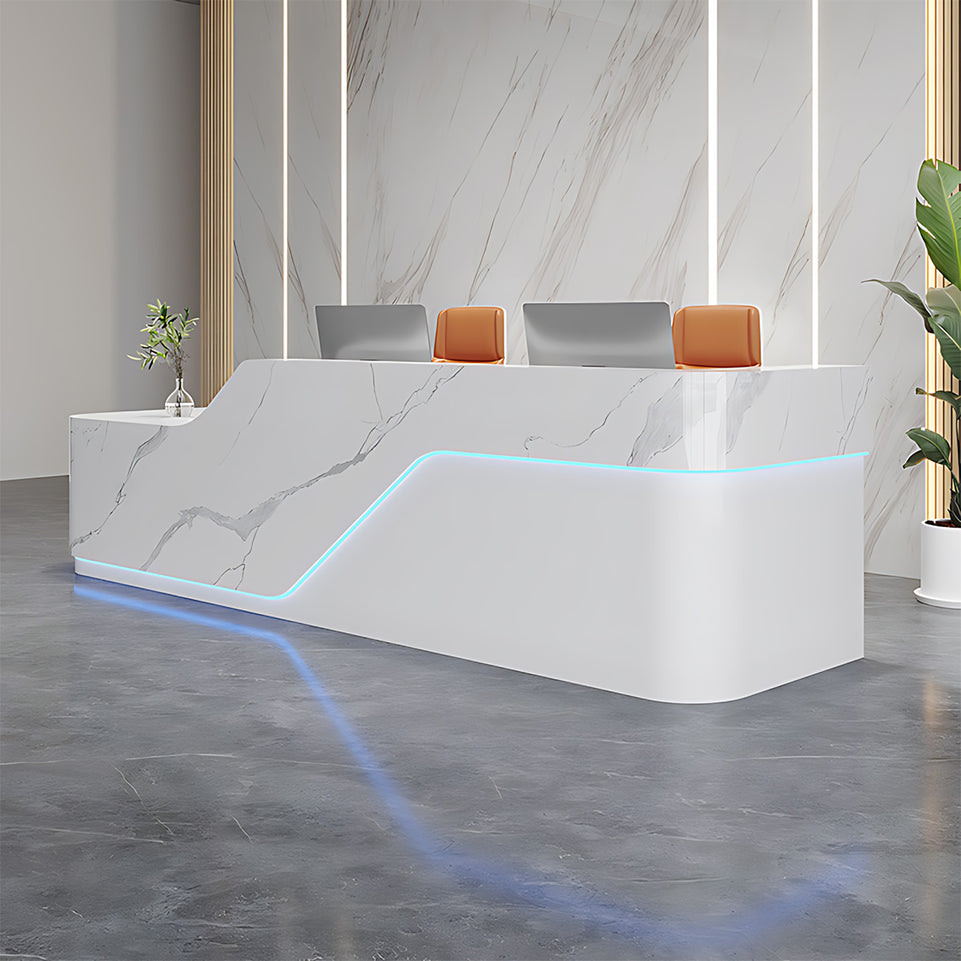 Exquisite Reception Desk with Corner and Moveable Cabinet for Offices and Reception Areas JDT-1090