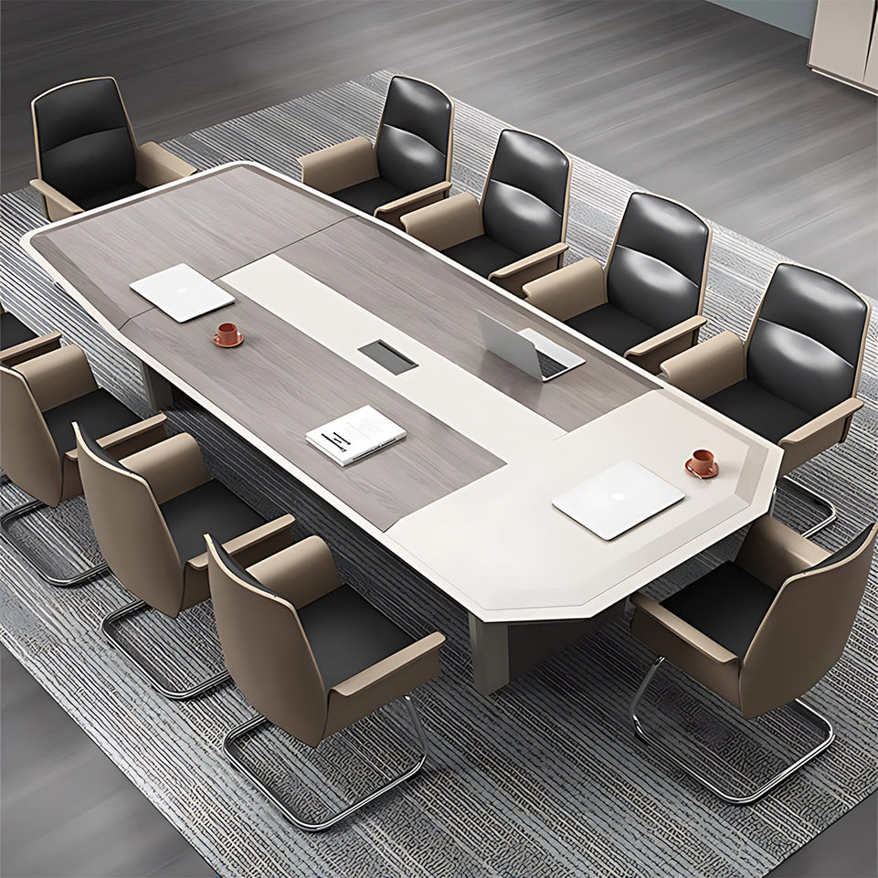 Luxurious Asymmetrical Two-Tone Conference Table for Modern Offices and Meeting Rooms HYZ-2114