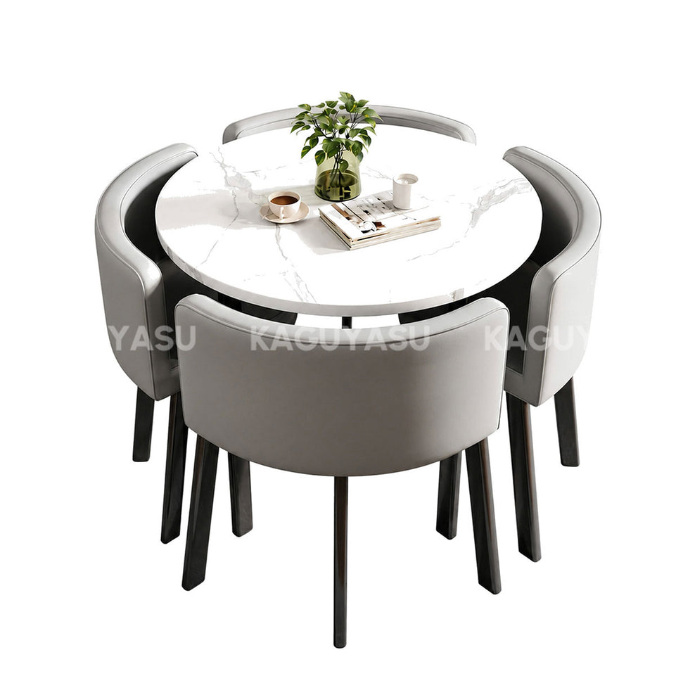 Compact Round Reception Table Set for 4 People with Durable Structure, High-density Foam Seating, Ergonomic Backrest for Office Spaces(In Stock)