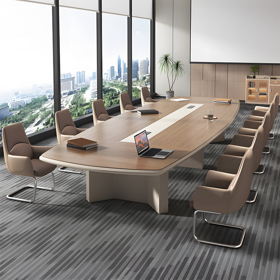 Sleek Modern Conference Table with Sliding Multimedia Cable Box for Offices and Meeting Rooms HYZ-2115
