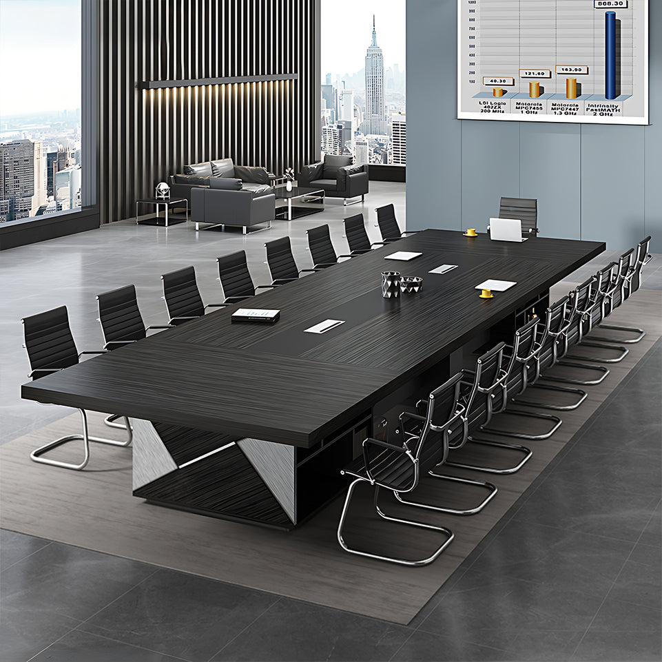 Elegant Office Conference Table And Chair Set With Large Storage And Durable Surface HYZ-2022