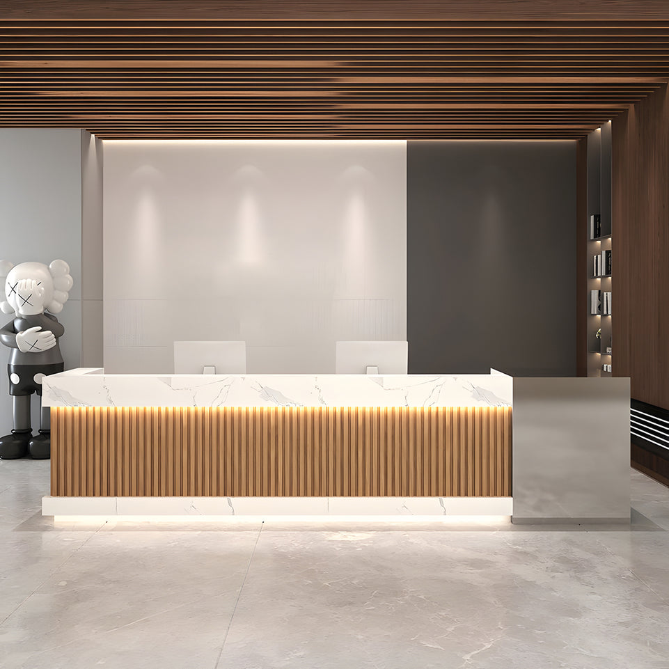 Modern Stylish Reception Desk with Dual-Tier Surface for Salons and Offices JDT-2325