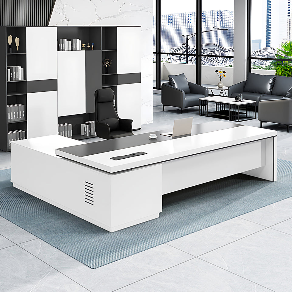 High-End Executive Desk Set With Secure Storage And Smart Cable Management LBZ-2146