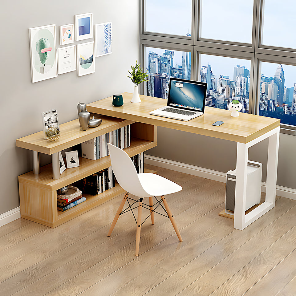 Simple and Multifunctional Office Desk with Stylish Storage Rack Design BGZ-2025