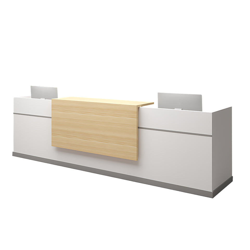 Color-Blocked Reception Desk with Mobile Cabinet and Compartments for Consultation and Reception JDT-1072